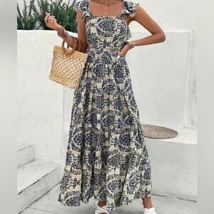 43: Ethnic Pattern Skirt Set in Light Blue